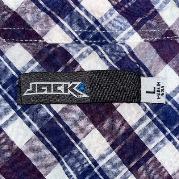 Jack Men’s Plaid Button Down Shirt Size Large - Picture 5 of 6